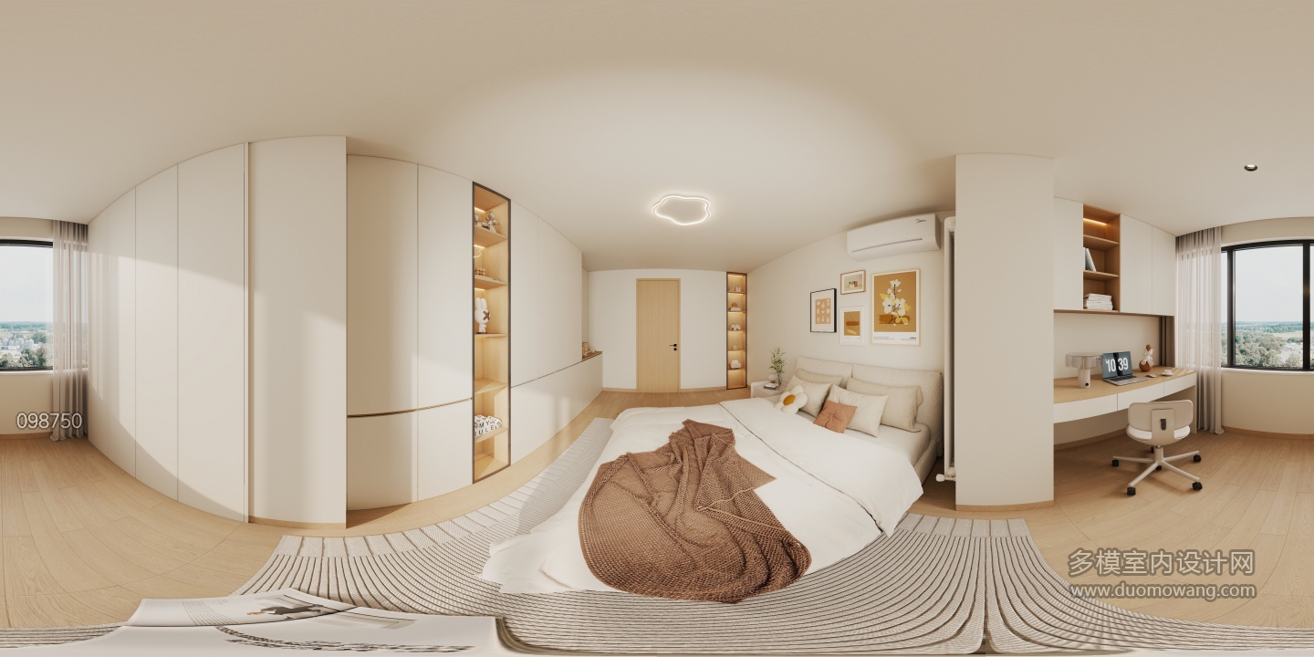 现代卧室1全景