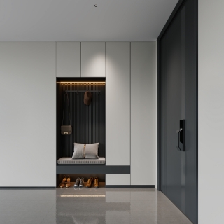 现代玄关鞋柜特写