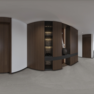 现代别墅二楼公区全景