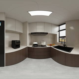 现代 厨房 全景