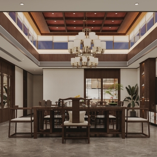 新中式客厅特写