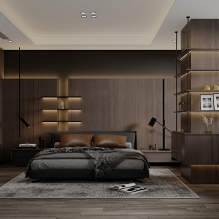 现代主卧静态