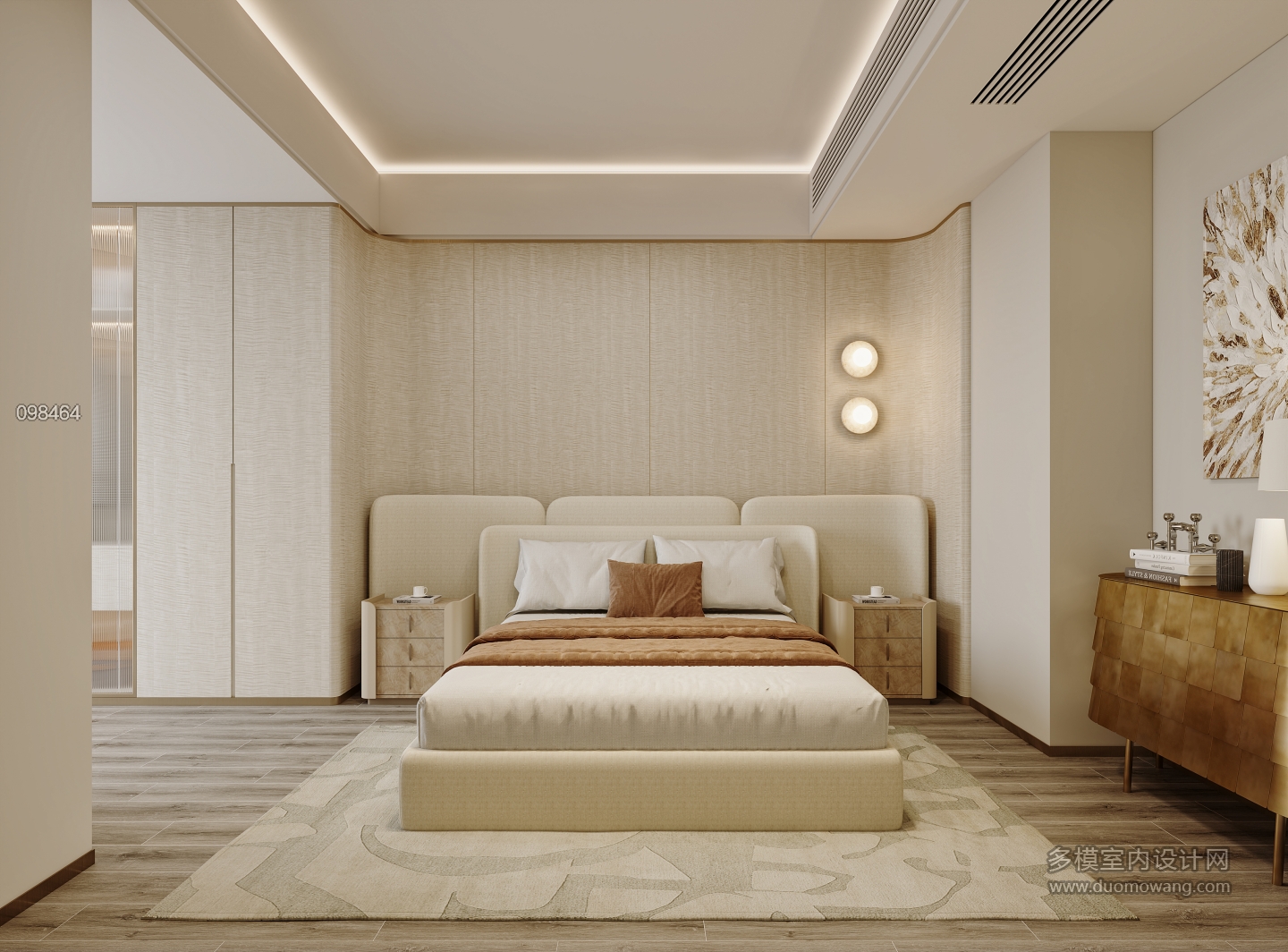 现代轻奢北次卧特写