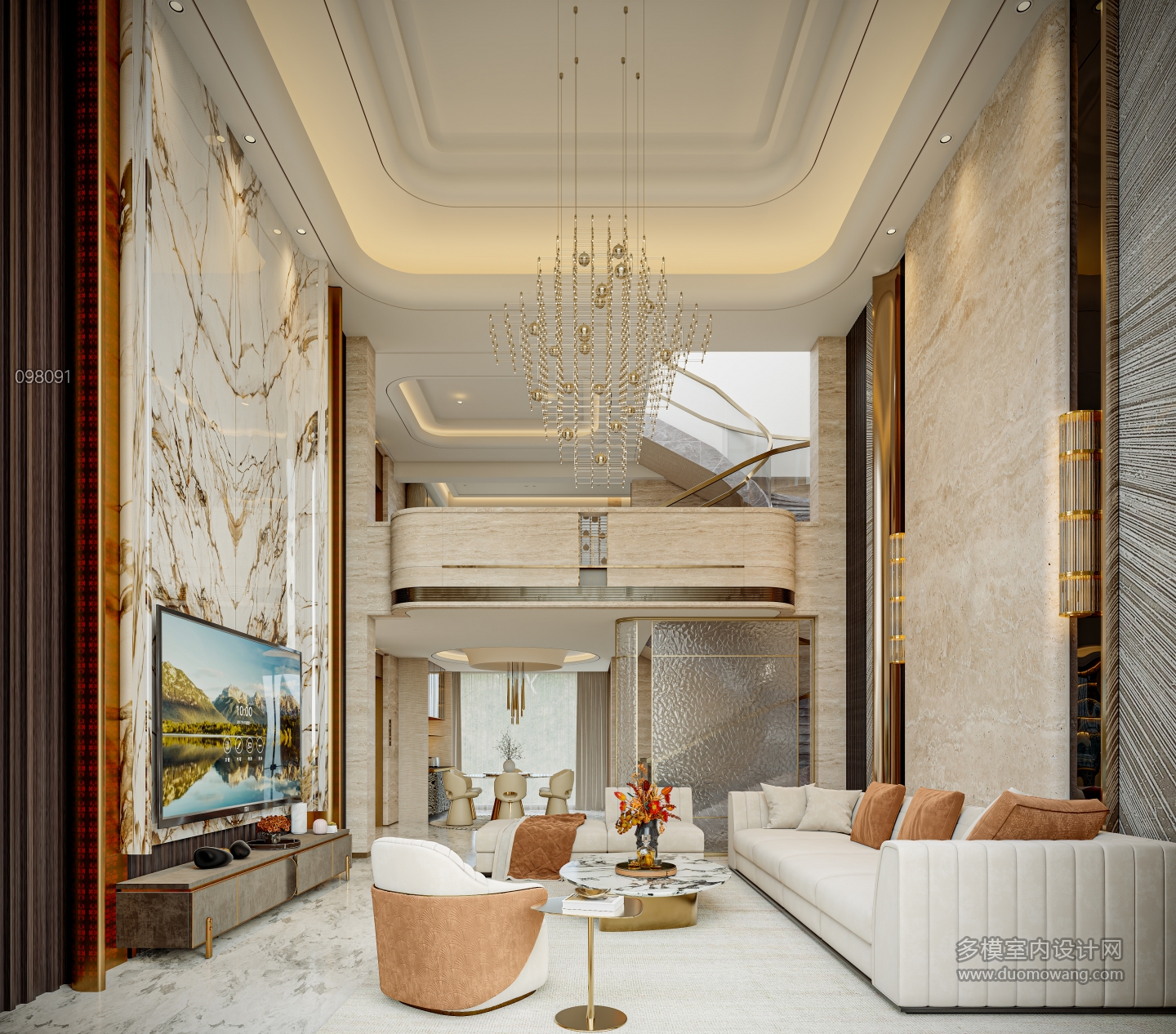 意式别墅一层客厅