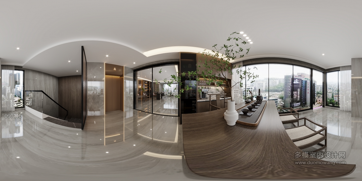 现代楼梯间全景