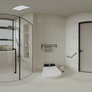 现代 一楼 卫生间 全景 新