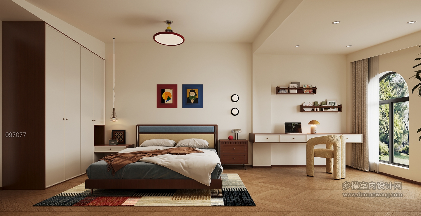 现代二楼儿童房单张