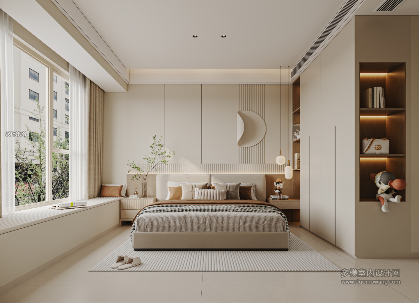 奶油风主卧特写