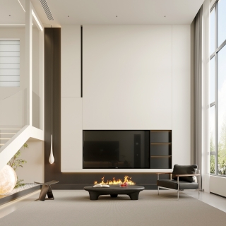 现代极简电视墙