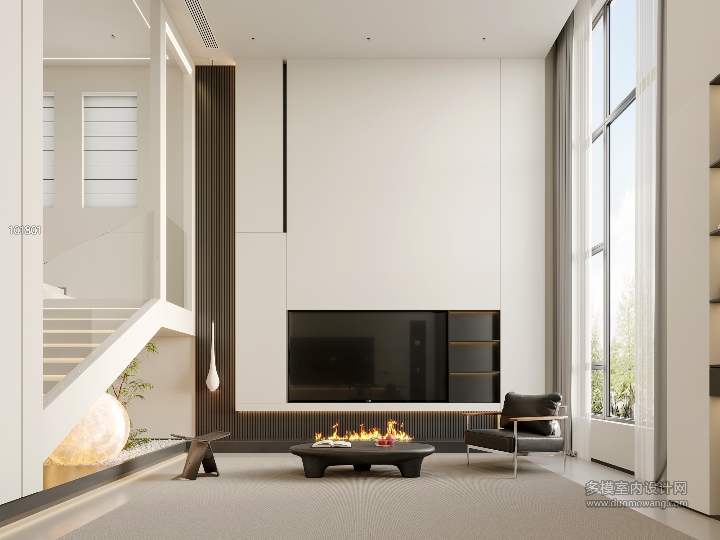 现代极简电视墙