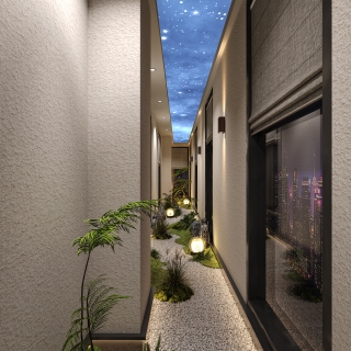 现代酒店室内4张_观景走廊