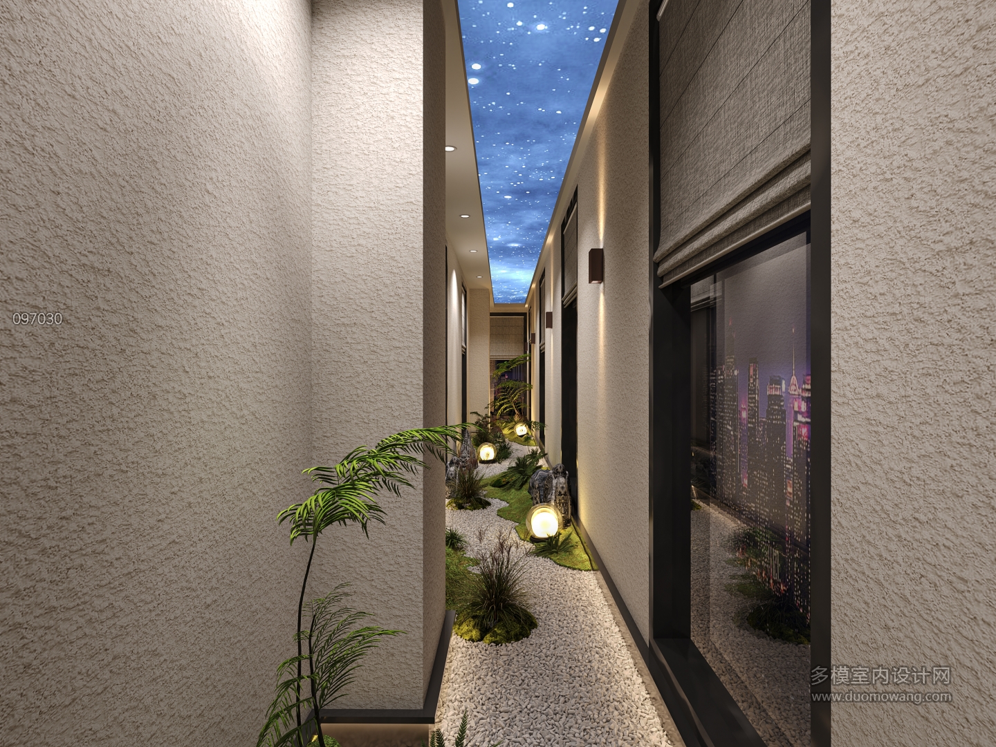 现代酒店室内4张_观景走廊
