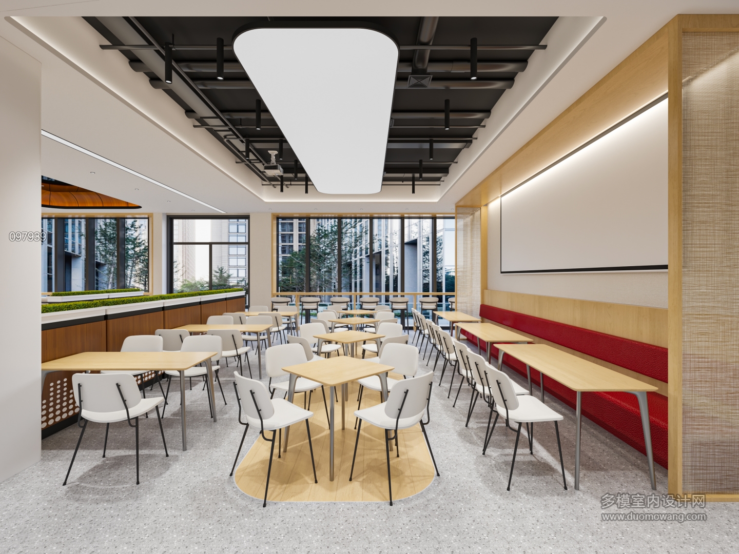 现代办公一楼食堂单张5