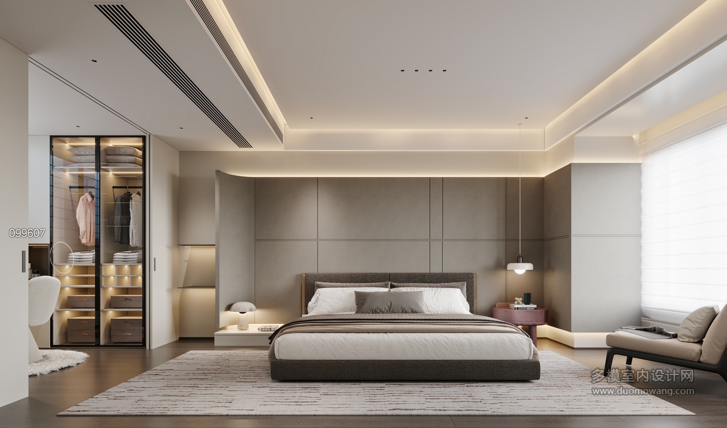 现代主卧特写
