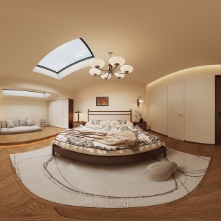 现代二楼主卧全景