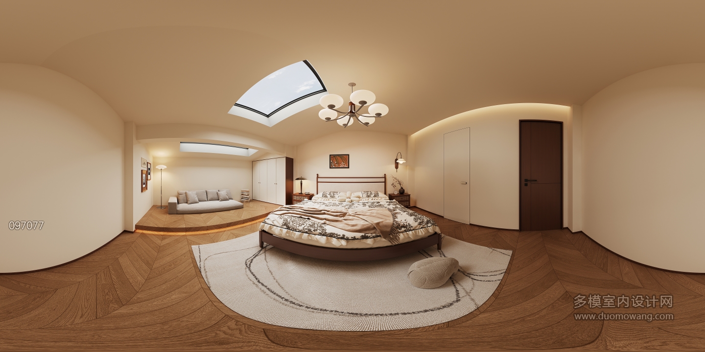 现代二楼主卧全景