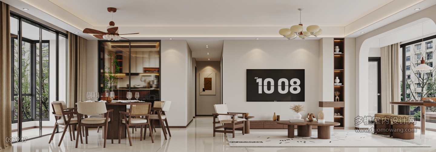 现代中古风客餐厅特写