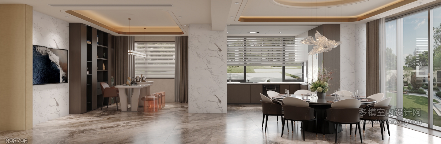 意式轻奢 书房厨房特写