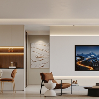 奶油风客餐厅特写