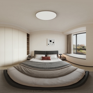 现代 卧室 全景