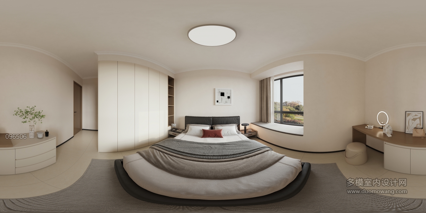 现代 卧室 全景