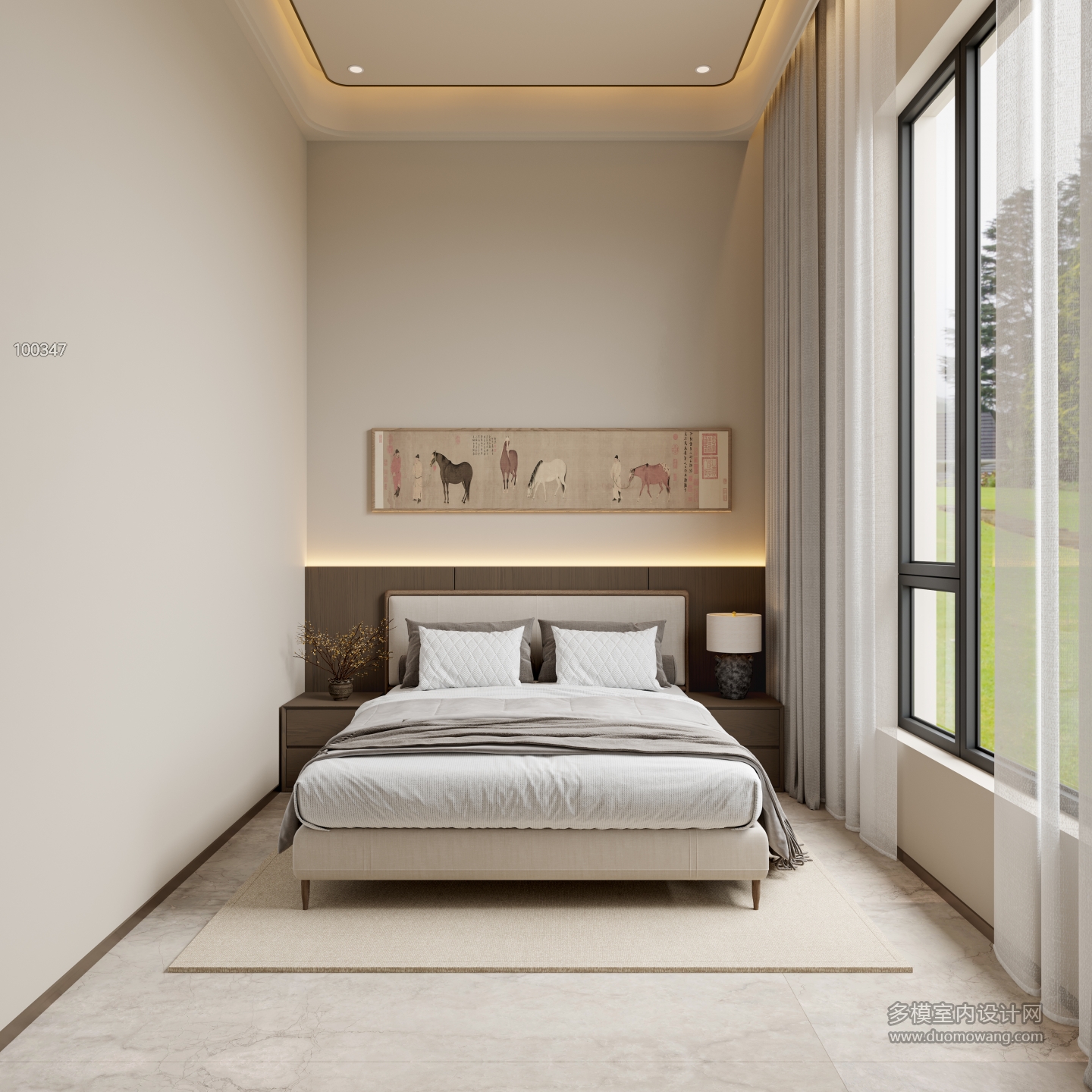 现代新中式次卧单张