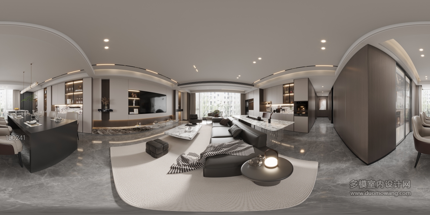 现代意式客餐厅全景