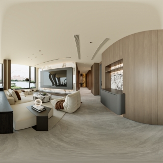 意式极简5F客厅全景