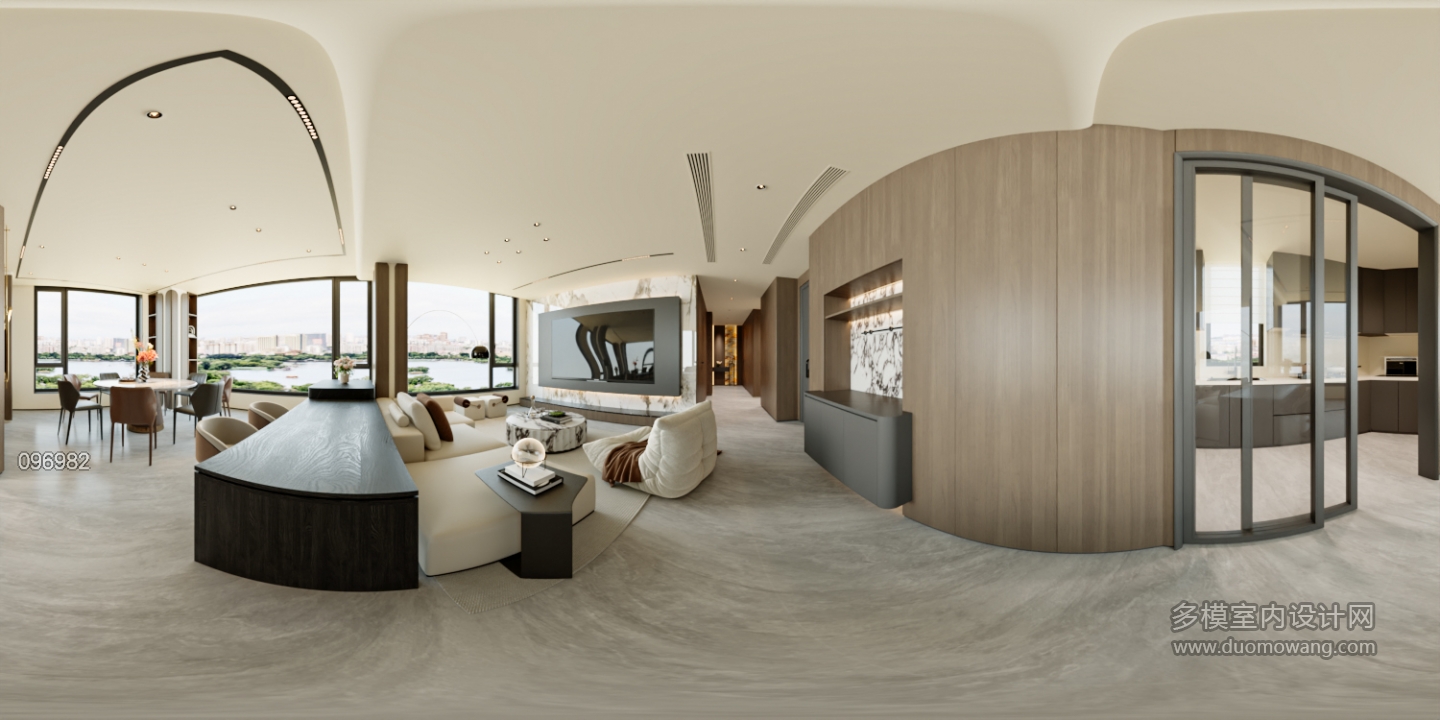 意式极简5F客厅全景