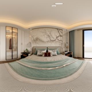 新中式主卧全景