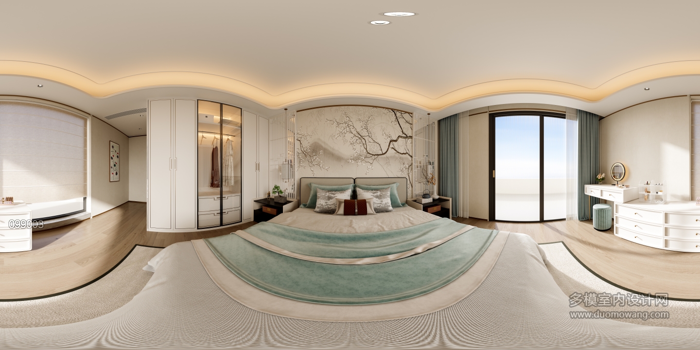 新中式主卧全景