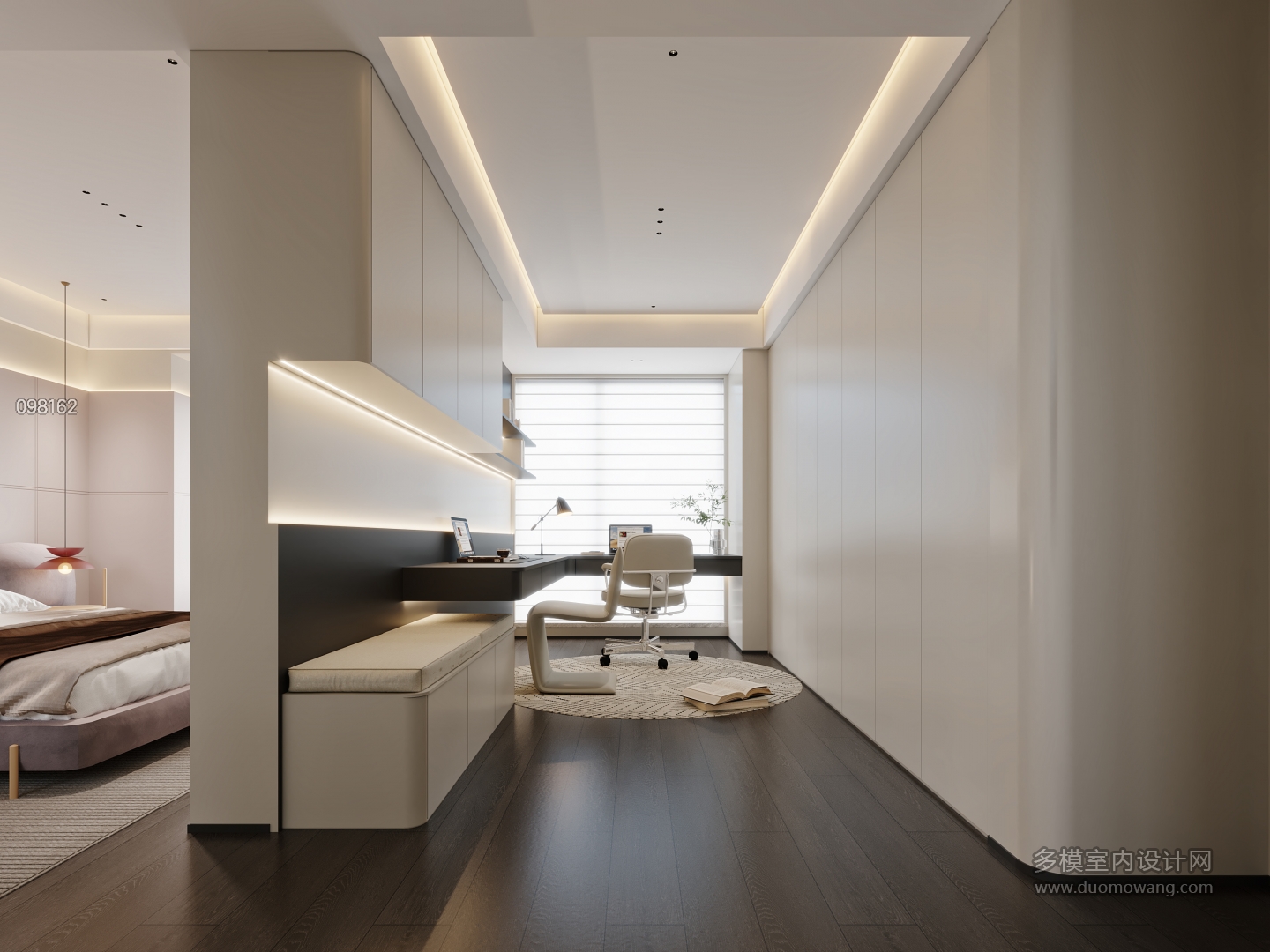 现代女孩书房特写