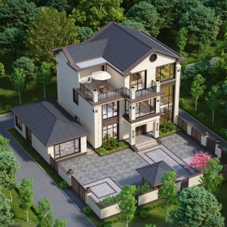 新中式自建房鸟瞰