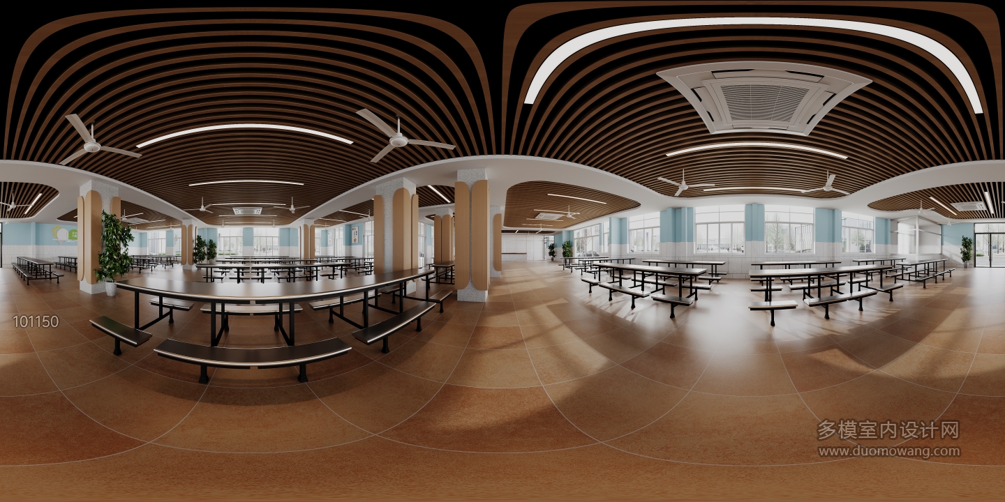 现代小学食堂9全景