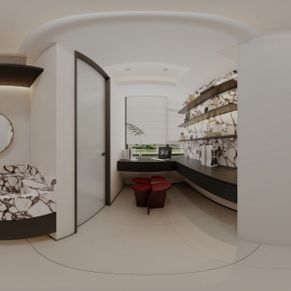 意式简约二楼衣帽间全景