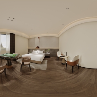 现代-大床棋牌房全景