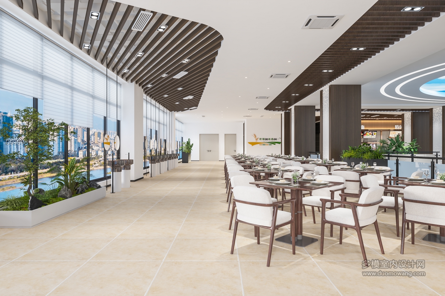现代三层职工餐厅2