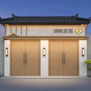 新中式门头日景