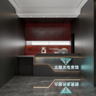 现代网吧一楼大厅单张