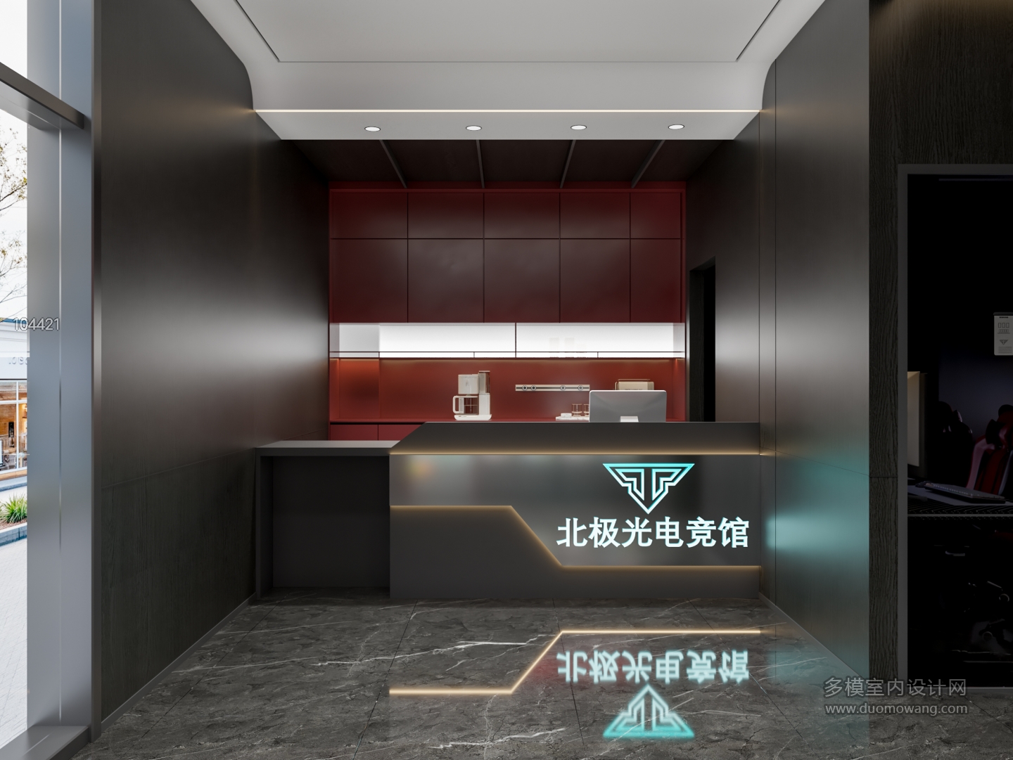 现代网吧一楼大厅单张