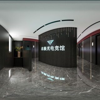 现代网吧二楼公区全景
