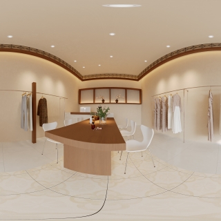 现代服装店全景