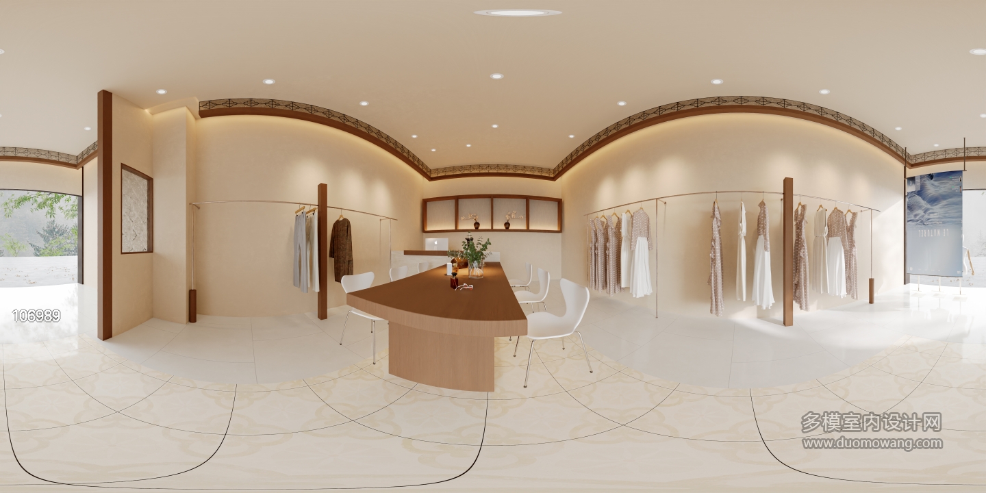 现代服装店全景
