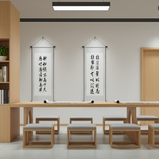现代书法班阅读区特写