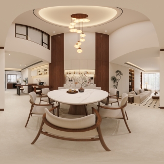 现代中古风餐厅360