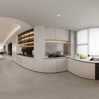 现代厨房全景