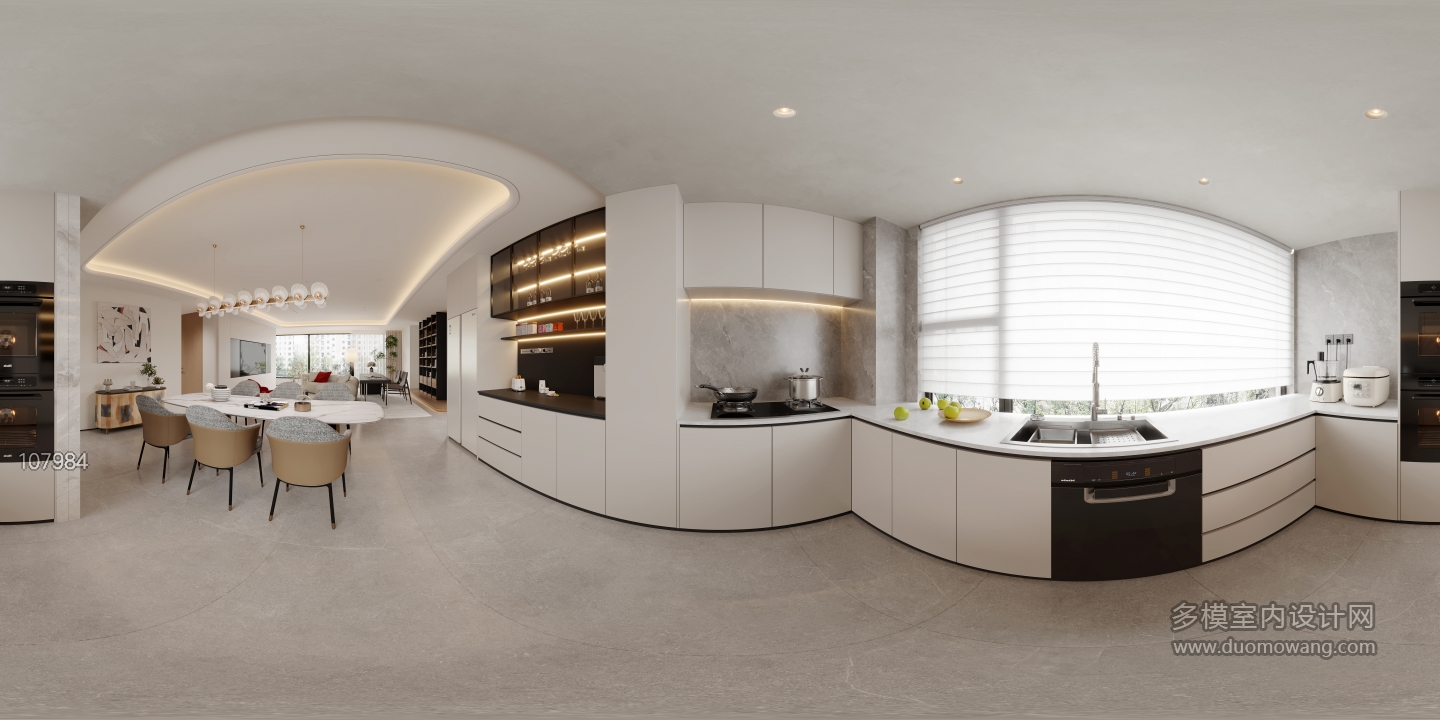 现代厨房全景