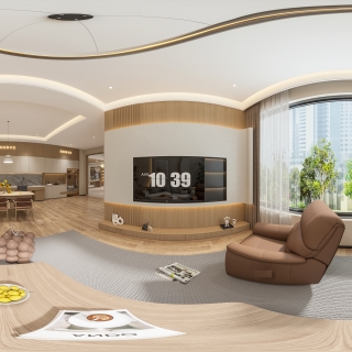 现代客厅展示区360