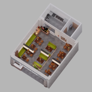 现代店面鸟瞰