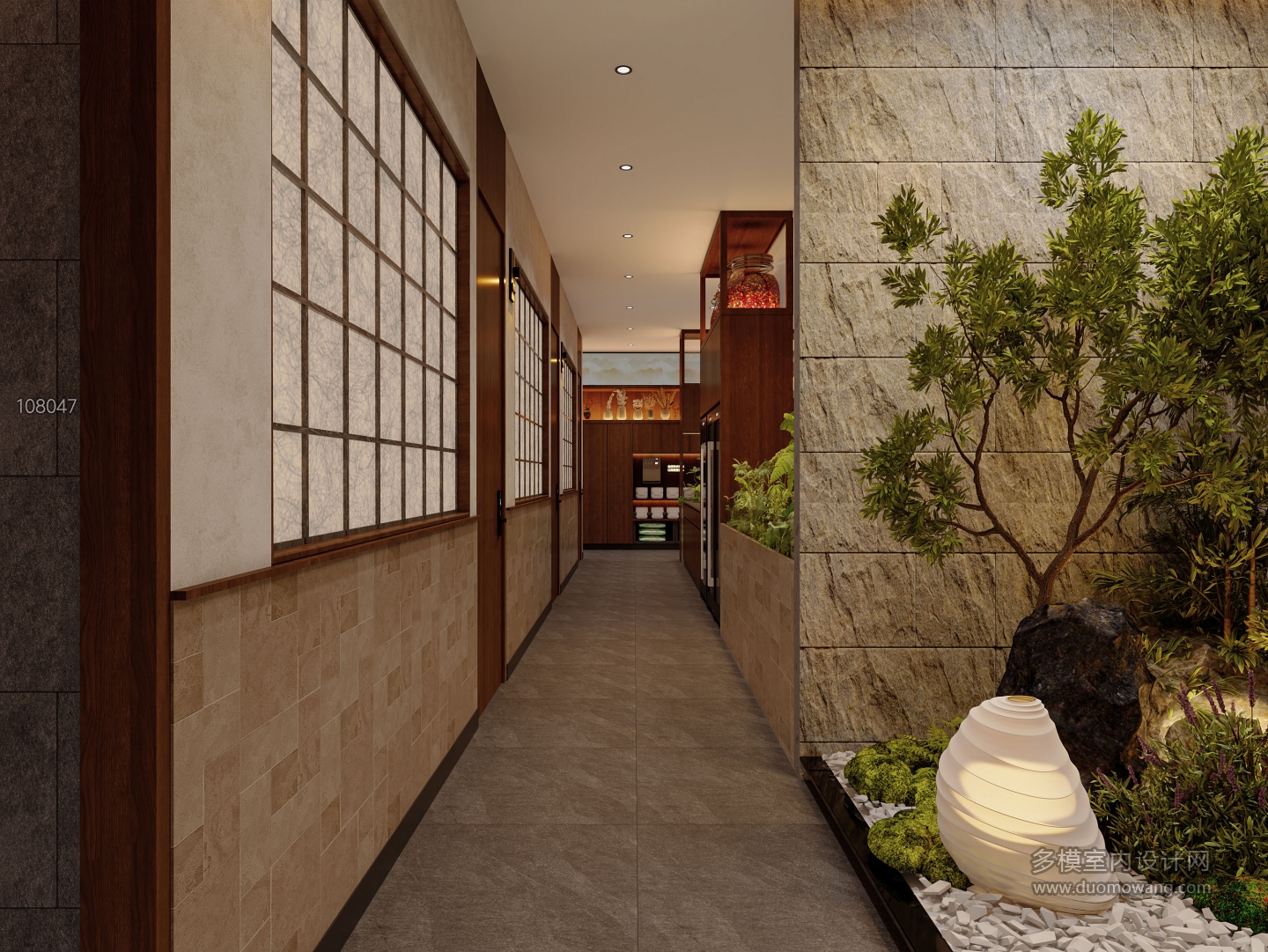 现代餐厅包房走廊